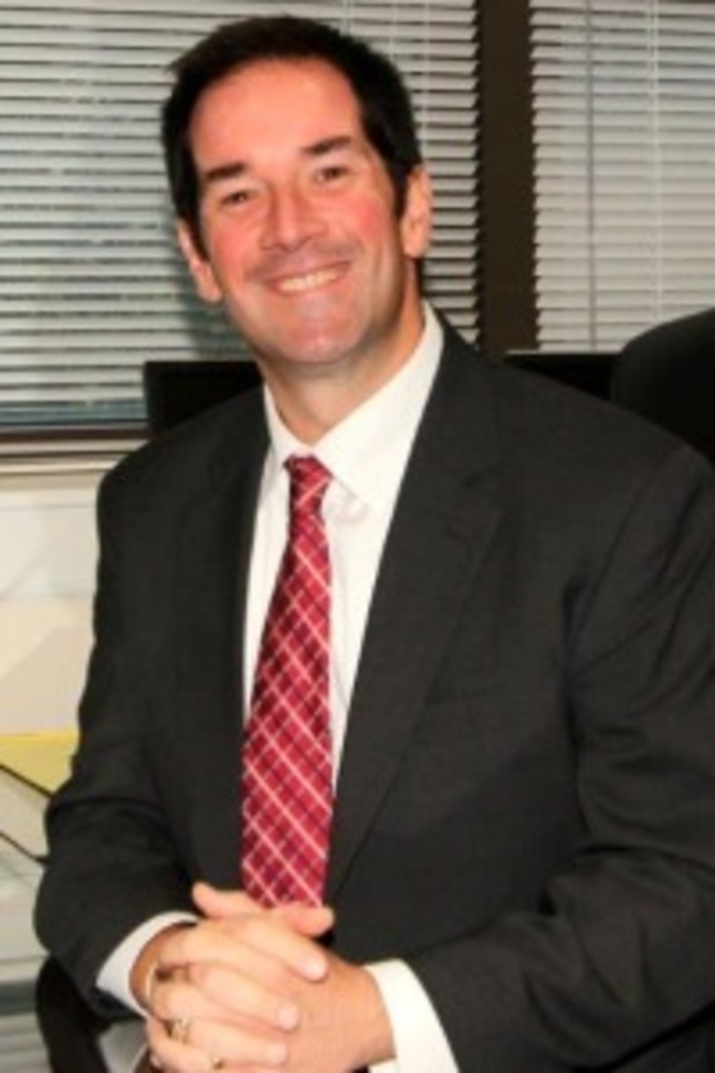 Emerson Public Schools Superintendent Brian Gatens in his new office.